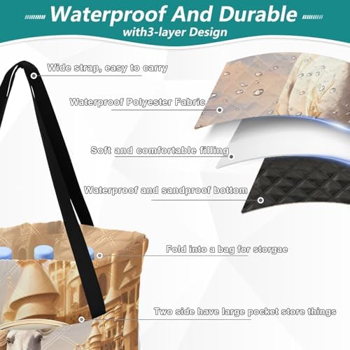 Camp Blanket Water-Resistant Camping Blanket Packable 80"X118" for Kids Picnic Items, Horse White - Image 4