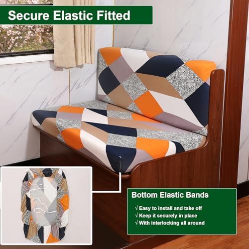 CRFATOP RV Dinette Cushion Covers Soft 4pc Camper Booth Seat Slipcover,05 - Image 4