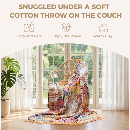 LUTBM Boho Throw Blanket for Couch 50"x60", Cotton Decorative Bed Throws - Image 4