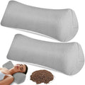 DoubleFill 2 Pcs Buckwheat Neck Pillow Adjustable, Gray, Plush by DoubleFill