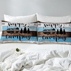 Castle Fairy RV Camper Duvet Cover Twin Size,Happy Camping Wild Adventure Comforter Cover with 1 Pillowcase for Boys Girls,Farmhouse Style Wood Barn Soft Breathable Bed Cover Room Decor,No Comforter - Image 4