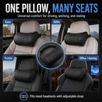 Universal Memory Foam Car Headrest Neck Pillow, Ergonomic Support (Red,Set) - Image 4