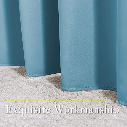 NICETOWN Blackout Living Room Curtains Teal Blue - Home Fashion Ring Top Thermal Insulated Room Darkening Curtains for Bedroom/Living Room (2 Panels, W52 x L90, Teal Blue) - Image 6