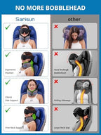 SARISUN Travel Pillow for Airplane,Seat Strap for Neck Support,3D Eye Mask - Image 4