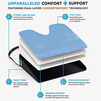 Memory Foam Car Seat Cushion for Driving - Ergonomic Wedge Cushion for Back Pain, Sciatica Relief - Non-Slip Truck Seat Pad for Long Sitting - Office Chair Support 17.5 x 15 x 3.5 (Pack of 2) - Image 3