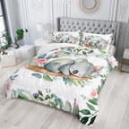 Nttopship Cartoon Kaola Comforter Set King Size for Adults 3Pcs,Sleeping Koala Bedding Set Soft Warm for All Season Room Decor with 1 Comforter and 2 Pillow Case - Image 2