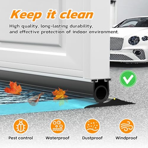 Jin&Bao Garage Door Bottom Seal with Pre-drilled Aluminum Track Retainer Base Kit, Heavy Duty U+O Ring Combination Weather Stripping Seals (10FT) - Image 4