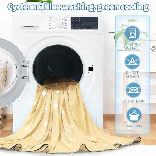 inhand Cooling Blanket - Cooling Blankets for Hot Sleepers -Decorative Lightweight Breathable Summer Cold Blankets for Sleeping Night Sweats to Keep Cool-(90"x90") Beige - Image 4
