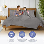 Kickoff Viscose Bamboo Sheets Split King Size 5-pc 100% Organic Bamboo Viscose Bed Cooling Sheets Split King Size Set Cool Bedding for hot Sleepers Sheet Set - Gift Ready Packaging (Dark Grey, SK) - Image 5