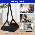 Airplane Foot Hammock Portable Footrest with Adjustable Strap Removable Pad Travel Leg Comfortable Support Plates for Airplane, Office, Under Desk, Car - Image 4
