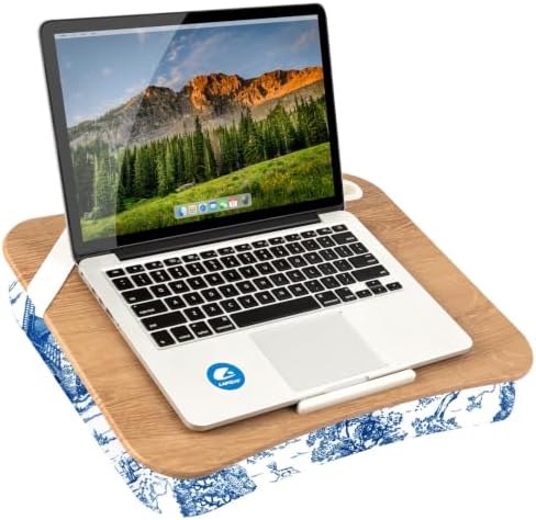 LAPGEAR Designer Lap Desk – Blue French Toile, Fits 15.6" Laptops - Image 6