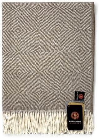 Alpaca Home | Dynasty Throw Blanket | 100% Pure Baby Alpaca Wool • Hypoallergenic, Soft & Cozy • Ethically Sourced | Softer & Warmer Than Wool (Marvin Gardens) - Image 4