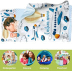Personalized Toddler Nap Mat for Preschool, Custom Kids Nap Mat with Name, Extra Soft Preschool Nap Mat with Pillow & Blanket, Roll Up Daycare Sleeping Mat for Kids Boys - Image 3