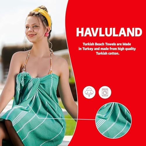 HAVLULAND Oversized Beach Towels, Pack of 4 Fuchsia, 72x40 Striped - Image 4