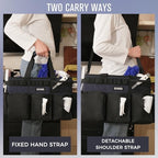 SCAVATA Wearable Cleaning Caddy Bag, Cleaning Caddy Supplies Organizer with Handle & Shoulder Straps for Housekeepers, Under Sink & Car Cleaning Tool Organizers with 4 Foldable Divider Navy (DarkBlue) - Image 6
