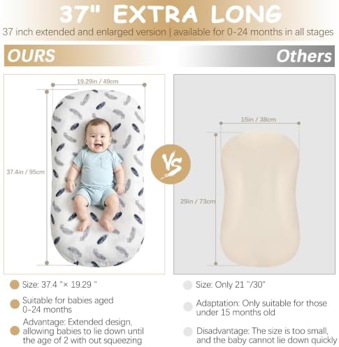 Baby Lounger, Extra Large Infant Support Cushion for 0-24 Months - Image 3