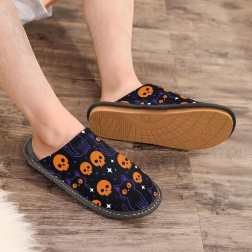 House Slide Slippers Halloween Skull Black - Image 3