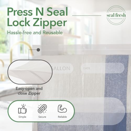 Seal Fresh 5 Gallon Large Plastic Storage Bags - 18 x 24 Inch (60 Count) - Reusable Write-On XXL Extra Large Big Oversized Clear Jumbo Zip Top Bags with Sealable Zipper for Clothes, Travel, Moving - Image 4