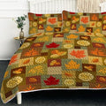 BlessLiving Fall Quilt Set King Size: Ultra-Soft Microfiber Autumn Leaves Pattern Bedspread Coverlet Quilted Bedding Set, 3 Piece Autumn Bed Cover with 2 Pillow Shams for Thanksgiving Bedroom Decor by BlessLiving