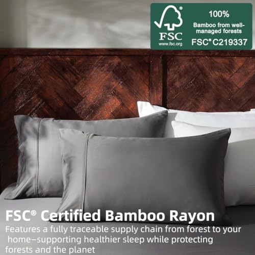 GOKOTTA Soft Pillow Cases King Size Set of 2, Luxury Silky Cooling Pillow Cases for Hot Sleepers, 100% Rayon Made from Bamboo, Envelope Closure and Reversible Pillowcases for Hair and Face(20"*36") - Image 2