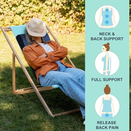 2-in-1 Neck Pillow Lumbar Support Pillow for Recliner Couch& Glider Chair - High Resilient Foam Ergonomic Back Support for High-Back Rocking Chairs, Glider Rocker Replacement Cushions Navy S - Image 4