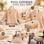 Wearable Heated Blanket with Zipper, Heated Shawl Wrap for Women - Image 4