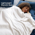 PHF Fleece Blanket King 108"x90" - 300GSM Lightweight Airy Warmth, White - Image 2
