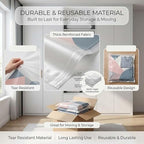 No-Pump Vacuum Storage Bags, Reusable Heavy-Duty Jumbo Vacuum Storage Bags for Bedding, Press & Seal, Vacuum Storage Vubes for Travel Home Organization (2pcs s+2pcs l) - Image 4