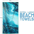 4 Packs Microfiber Oversized Lightweight Thin Beach Towel Sandproof Compact Quick Dry Clearance Towels Extra Large Sand Free Travel Essentials Accessories Women Gift Purple Mandala Turtle Glaxy Coast - Image 6