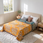 LUTBM Boho Throw Blanket for Bed 60"x80", 100% Cotton Yellow Couch Blankets - Image 3