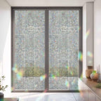 Window Privacy Film Static Cling, Black Modern Striped Decorative Stained Glass Window Film for French Doors/Wide Windows/Statement Glass Panels, Grid Line Blocks Farmhouse 35.4 x 78.7 Inches - Image 3