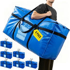 6 Packs 60 Gallon Heavy Duty Moving Storage Bag Foldable Duffle with Zipper 4 Reinforced Handles and See Through Window Waterproof Dustproof Organizer for Home Moving Travel by Unknown