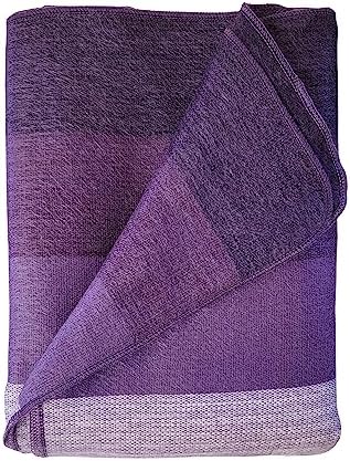LATITUDE ZERO, Alpaca Wool Throw Blanket | Warm, Ultra-Soft, Breathable, Non-Itchy Blanket-Throw | Hypoallergenic and Beautiful Fabric (Purple) by LatitudeZero%C2%AE