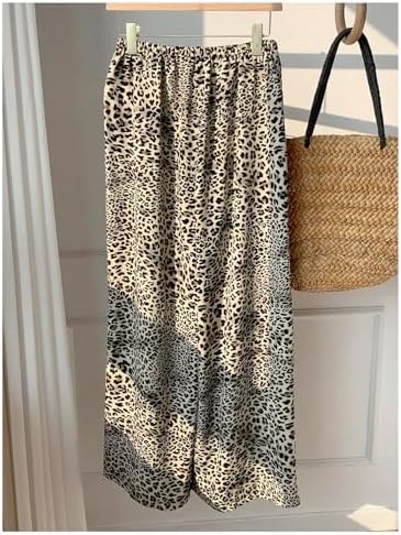 SHENHE Women's Cheetah Print Wide Leg Baggy Y2k Loose Streetwear Trousers - Image 3