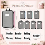 7 Pcs Packing Cubes for Travel Days of Week, Pastel, L - Image 2