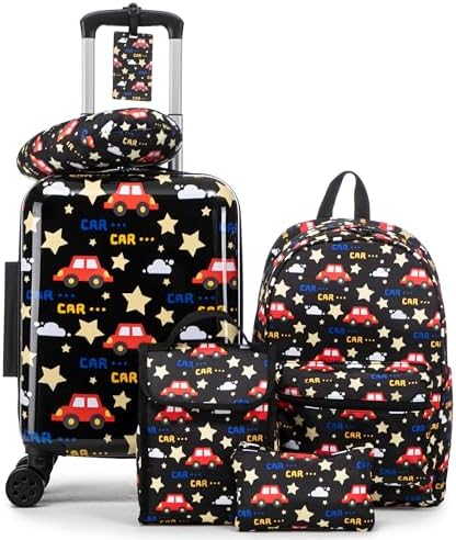 16’’ Kid’s Luggage Set with Spinner Wheels, Hardside with Suitcases,6 Piece by Rosamo