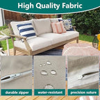 FLYMEI Patio Cushion Covers 22x20x4, Beige, 4Packs - Image 5