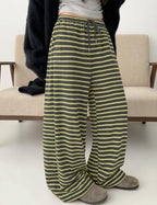 TARSE Women's Striped Barrel Pants Wide Leg Lounge Pants - Image 3