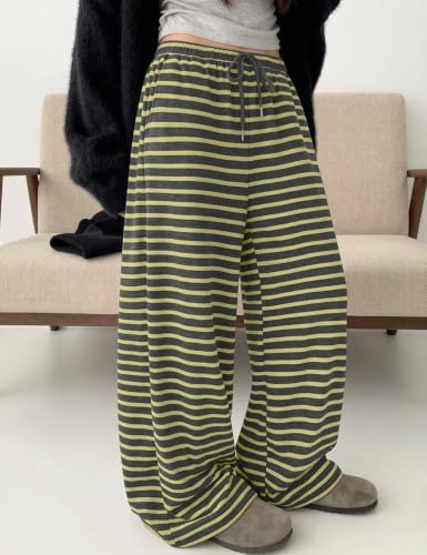 TARSE Women's Striped Barrel Pants Wide Leg Lounge Pants - Image 3