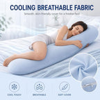 Body Align Pillow for Side Sleepers, Long Body Pillow for Bed，Green - Image 4