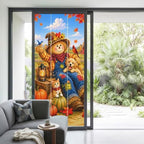 Window Privacy Film Frosted, Fall Non-Adhesive Static Cling Window Tint, Thanksgiving Harvest Country Pumpkins Maple Leaves Insulated Windows Frosted Films for Living Room, 35.4 x 78.7 Inches - Image 2