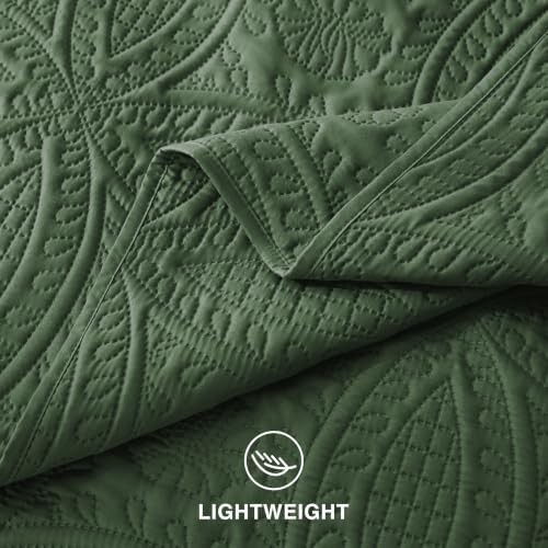Love's cabin Quilts for Queen Bedspreads, 7 Pieces Bed in a Bag, Dark Green - Image 7