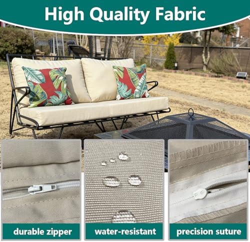 FLYMEI Patio Cushion Covers 48x24x5, Beige, 1Packs - Image 4