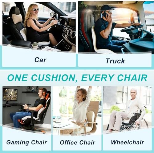 Seat Cushion for Office Chair, Ergonomic Cushion with Lumbar Support Pillow - Image 6