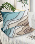 DecorLovee Teal Ombre King Pillow Cases Set of 2 - Microfiber Bed Throw Pillow Covers, Modern Geometric Abstract Brown Aesthetic Decorative Lumbar Pillow Cover with Envelope Closure for Sofa/Travel by DecorLovee