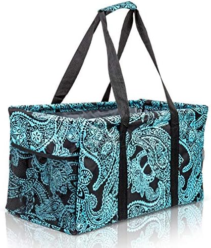 Extra Large Utility Tote Bag - Oversized Collapsible Beach Bag - Paisley Blue by Lucazzi