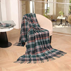 Pure Wool Plaid Throw Blanket,Super Soft Lightweight Home Decorative Throw - Image 6