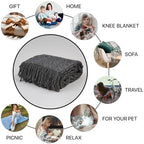 Merino Wool Throw Blanket, Indoor & Outdoor Blankets and Throws, Soft Blanket with Fringes, 55"x79" (140 x 200 cm) - Image 2
