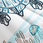 HOSIMA Kids Sea Turtle Comforter Queen,Coastal Bedding with 2 Pillowcases. - Image 6