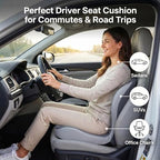 Driver Seat Cushion for Car with Integrated Lumbar Support, Ergonomic Memory Foam Car Seat Pad, lower back & Sciatica Pain Relief Car Cushion for Long Driving, 18.1 × 17 × 15 in, 4 in Max Thickness - Image 2